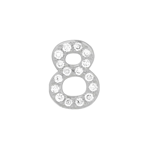 White Diamond + 14k White Gold Number Charm - Image 9