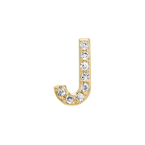 White Diamond + 14k Yellow Gold Letter Charm - Image 10