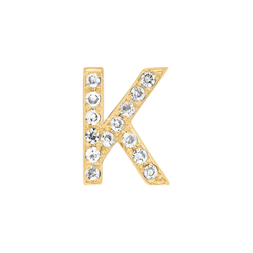 White Diamond + 14k Yellow Gold Letter Charm - Image 11