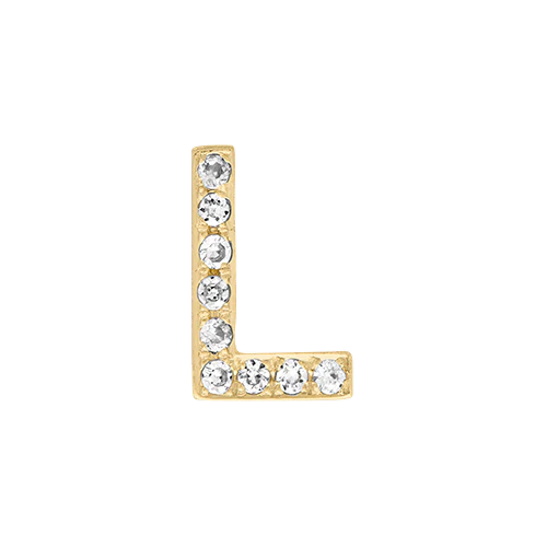 White Diamond + 14k Yellow Gold Letter Charm - Image 12