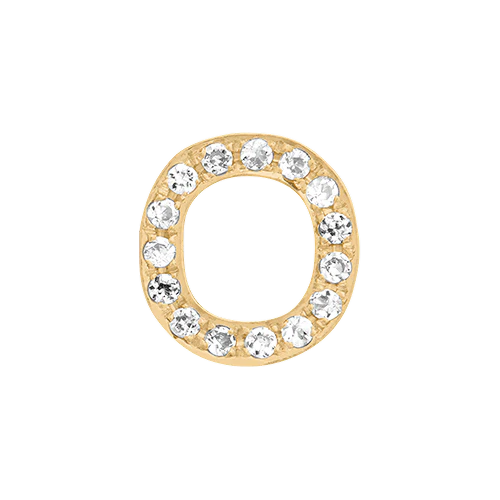 White Diamond + 14k Yellow Gold Letter Charm - Image 15