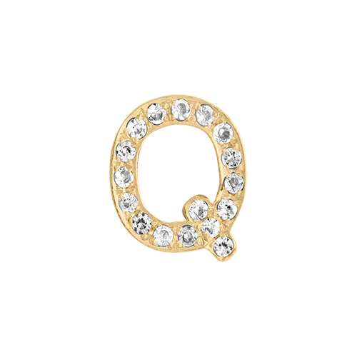 White Diamond + 14k Yellow Gold Letter Charm - Image 17