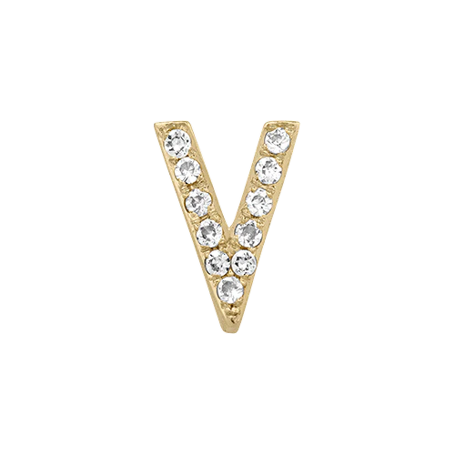 White Diamond + 14k Yellow Gold Letter Charm - Image 22