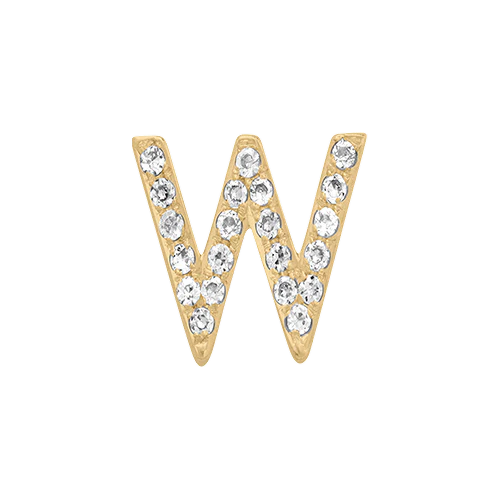 White Diamond + 14k Yellow Gold Letter Charm - Image 23