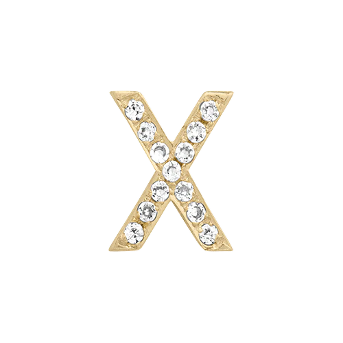 White Diamond + 14k Yellow Gold Letter Charm - Image 24