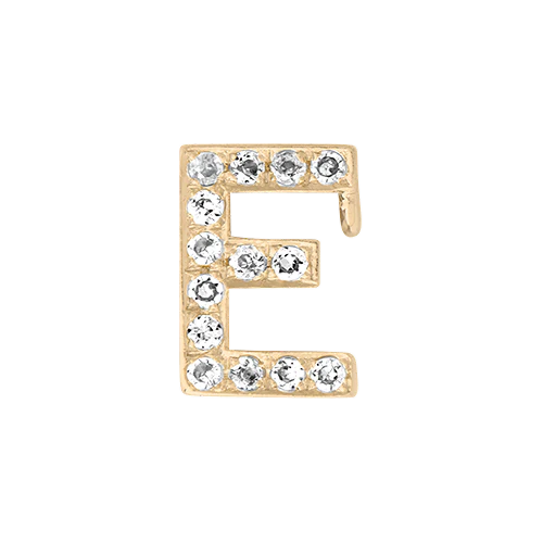 White Diamond + 14k Yellow Gold Letter Charm - Image 5
