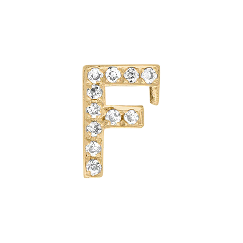 White Diamond + 14k Yellow Gold Letter Charm - Image 6