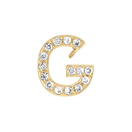 White Diamond + 14k Yellow Gold Letter Charm - Image 7