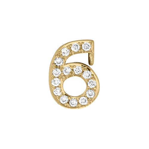 White Diamond + 14k Yellow Gold Number Charm - Image 7