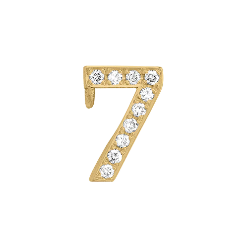 White Diamond + 14k Yellow Gold Number Charm - Image 8