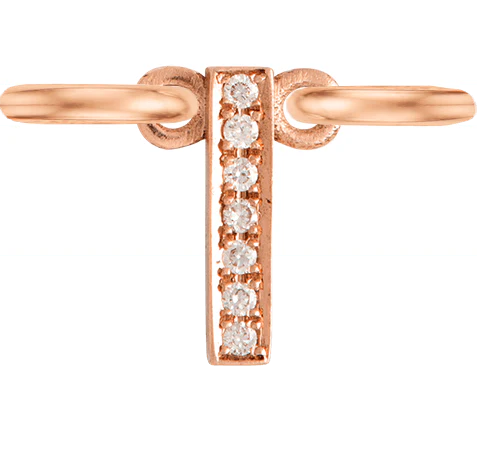 Rose Gold, White Diamond Letter - Image 11