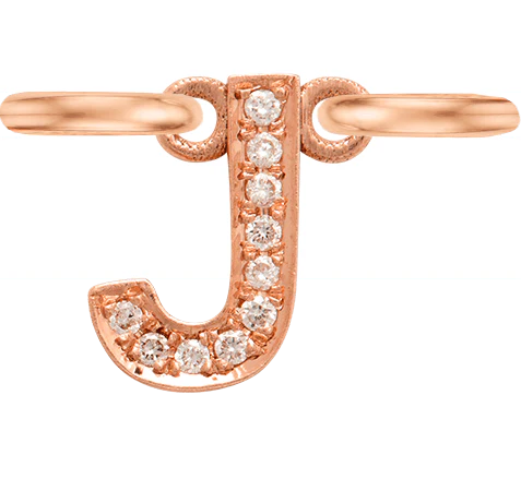 Rose Gold, White Diamond Letter - Image 12