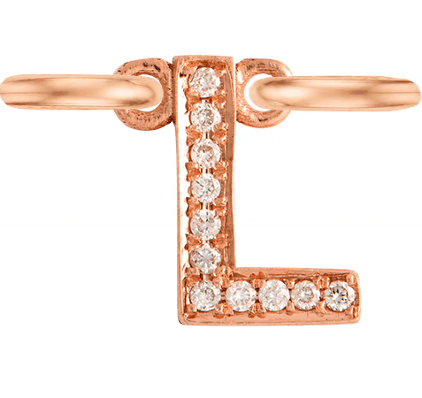 Rose Gold, White Diamond Letter - Image 14