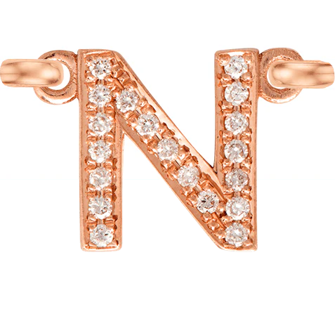 Rose Gold, White Diamond Letter - Image 16