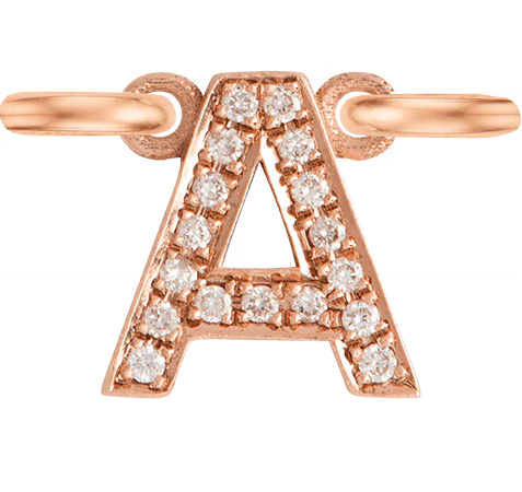 Rose Gold, White Diamond Letter - Image 3