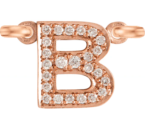 Rose Gold, White Diamond Letter - Image 4