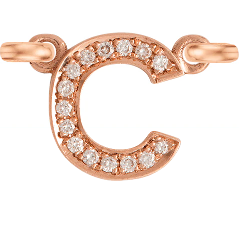 Rose Gold, White Diamond Letter - Image 5
