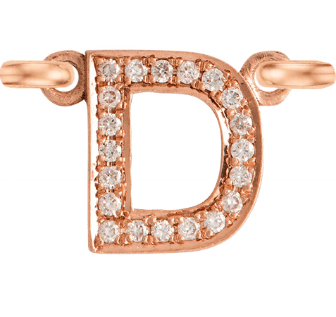 Rose Gold, White Diamond Letter - Image 6