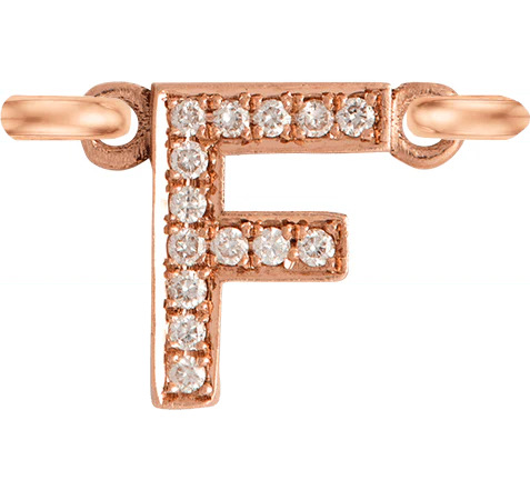 Rose Gold, White Diamond Letter - Image 8