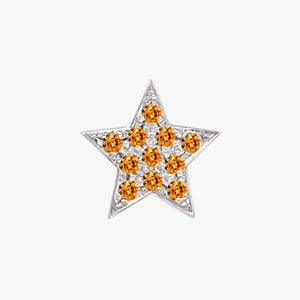 White Gold, Orange Sapphire Charm Bead - Image 3