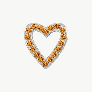 White Gold, Orange Sapphire Charm Bead - Image 4