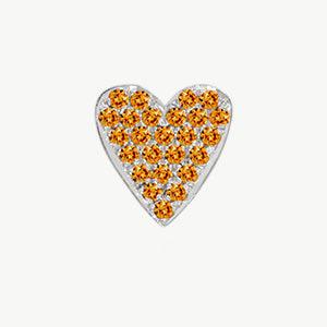 White Gold, Orange Sapphire Charm Bead - Image 5