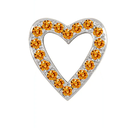 White Gold, Orange Sapphire Charm Bead - Image 6