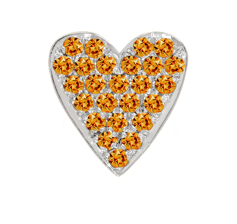White Gold, Orange Sapphire Charm Bead - Image 7