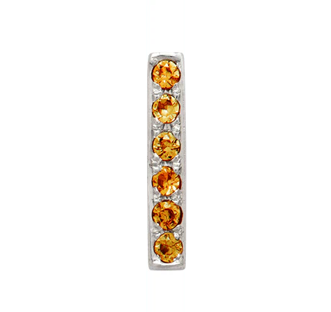 White Gold, Orange Sapphire Letter Bead - Image 11