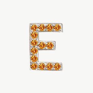 White Gold, Orange Sapphire Letter Bead - Image 33