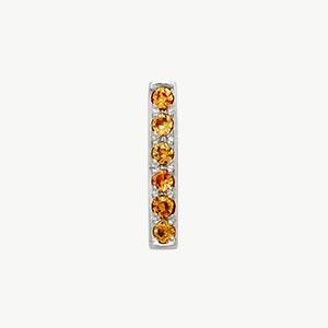 White Gold, Orange Sapphire Letter Bead - Image 37