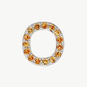 White Gold, Orange Sapphire Letter Bead - Image 43
