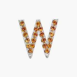 White Gold, Orange Sapphire Letter Bead - Image 51