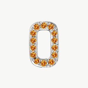 White Gold, Orange Sapphire Number Bead - Image 13