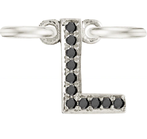 White Gold, Black Diamond Letter - Image 14