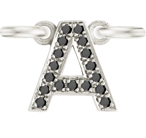 White Gold, Black Diamond Letter - Image 3
