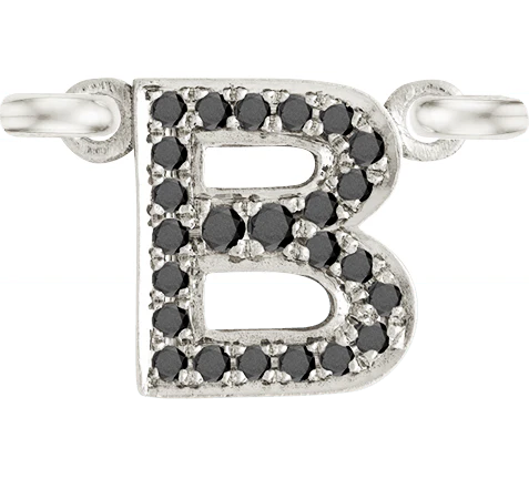 White Gold, Black Diamond Letter - Image 4