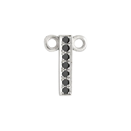 Black Diamond + 14k White Gold Letter Charm - Image 10