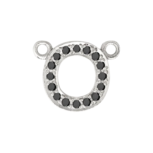 Black Diamond + 14k White Gold Letter Charm - Image 16
