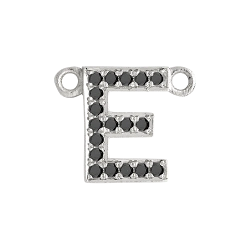 Black Diamond + 14k White Gold Letter Charm - Image 6