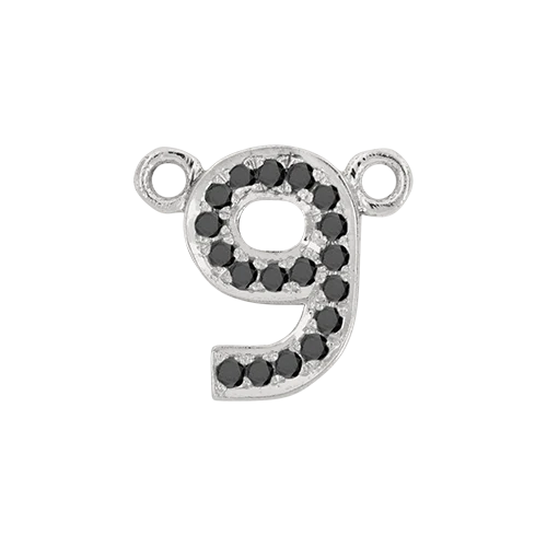 Black Diamond + 14k White Gold Number Charm - Image 10