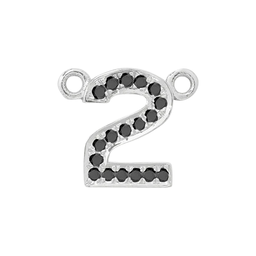 Black Diamond + 14k White Gold Number Charm - Image 3