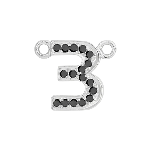 Black Diamond + 14k White Gold Number Charm - Image 4