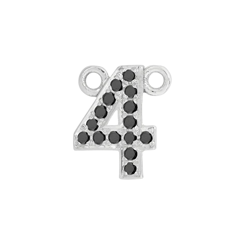 Black Diamond + 14k White Gold Number Charm - Image 5