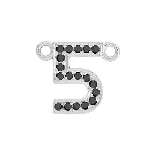 Black Diamond + 14k White Gold Number Charm - Image 6