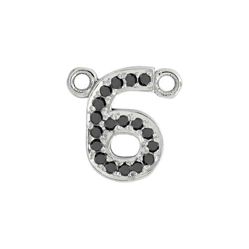 Black Diamond + 14k White Gold Number Charm - Image 7