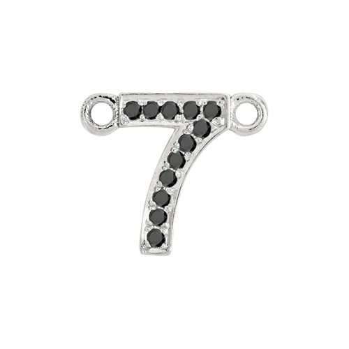 Black Diamond + 14k White Gold Number Charm - Image 8