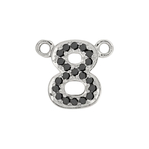 Black Diamond + 14k White Gold Number Charm - Image 9