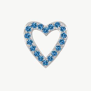 White Gold, Blue Diamond Charm Bead - Image 4