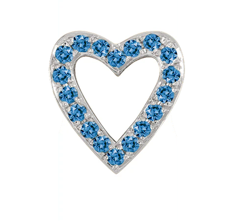 White Gold, Blue Diamond Charm Bead - Image 6
